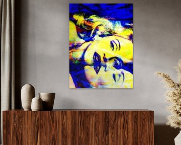 Madonna Truth or Dare Abstract Yellow / Blue by Art By Dominic