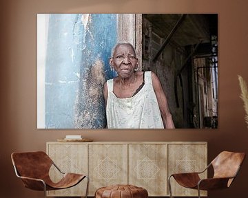 portrait of a Cuban woman in Havana, Cuba by Tjeerd Kruse