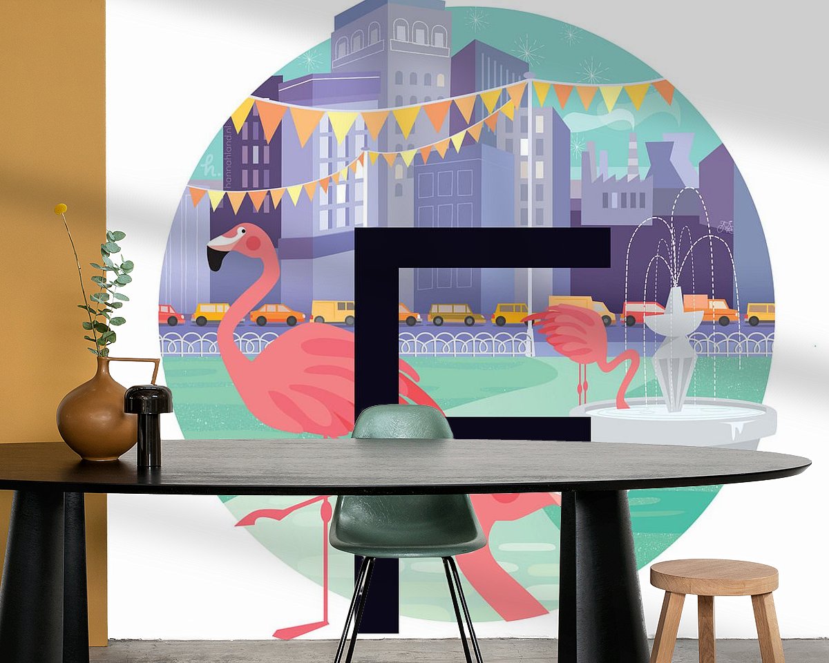 Voorbeeld van het werk in een kamer