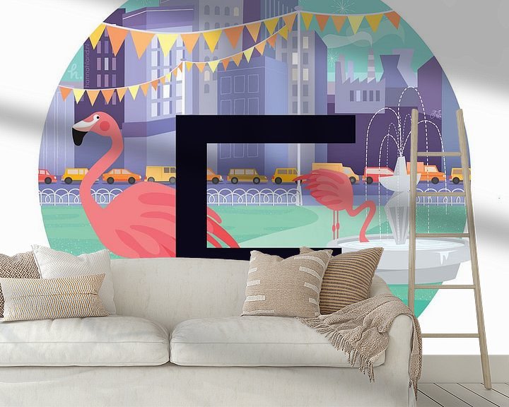 Sfeerimpressie behang: F: Flamingo Festival van Hannahland .