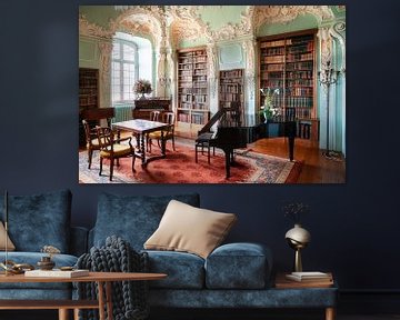 Abandoned Library with Piano.