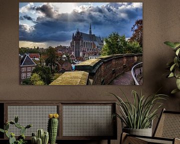 Sturm über der Hooglandse Kerk, Leiden von Eric van den Bandt