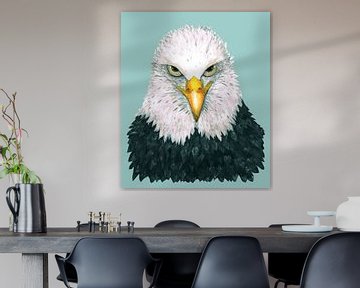 A portrait of an American bald eagle by Bianca Wisseloo