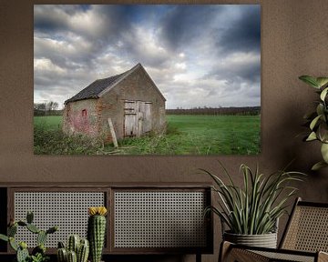 Ancien hangar dans la prairie