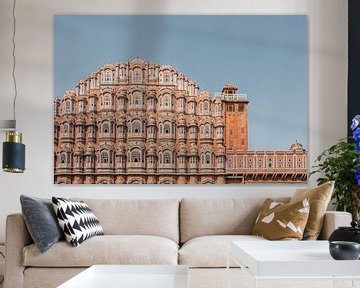 Hawa Mahal-paleis of Paleis van de Winden in de stad van Jaipur, India van Tjeerd Kruse