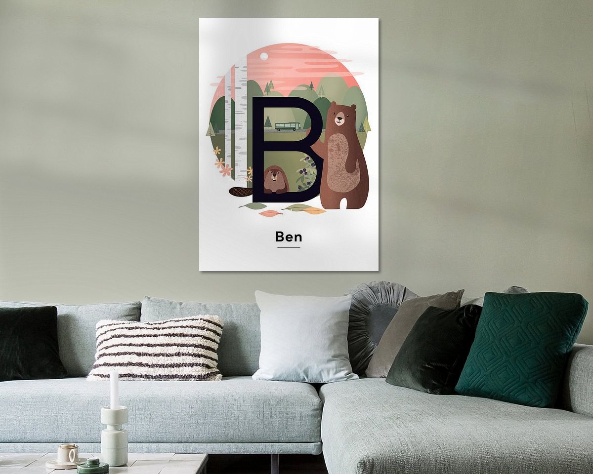 Voorbeeld van het werk in een kamer