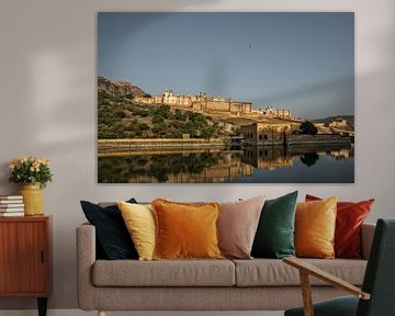 ndia Jaipur Amberfort au Rajasthan. Architecture d'un ancien palais indien, vue panoramique