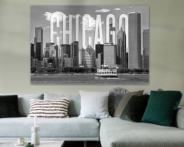 CHICAGO Skyline | Monochroom van Melanie Viola