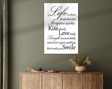 Tekst | Life is short | Wit van Sandra Hazes