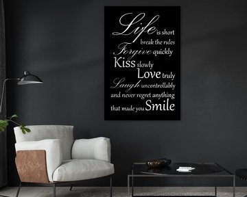 Tekst | Life is short | Zwart van Sandra Hazes