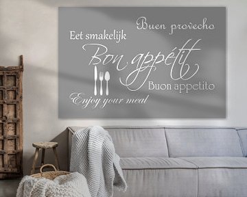 Tekst | Bon appétit | Grijs van Sandra Hazes