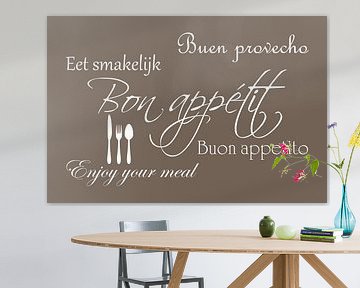 Tekst | Bon appétit | Donker taupe van Sandra Hazes