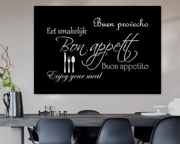 Tekst Bon appetit - Zwart van Sandra Hazes