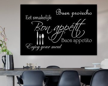Tekst | Bon appétit | Zwart van Sandra Hazes