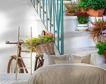 Bicycle in the street in the town of Italy, Ostuni, Puglia by Bianca ter Riet