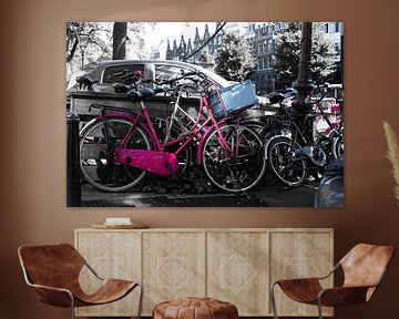 Roze fiets van Tim Briers
