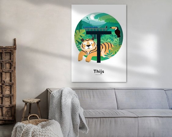 Voorbeeld van het werk in een kamer