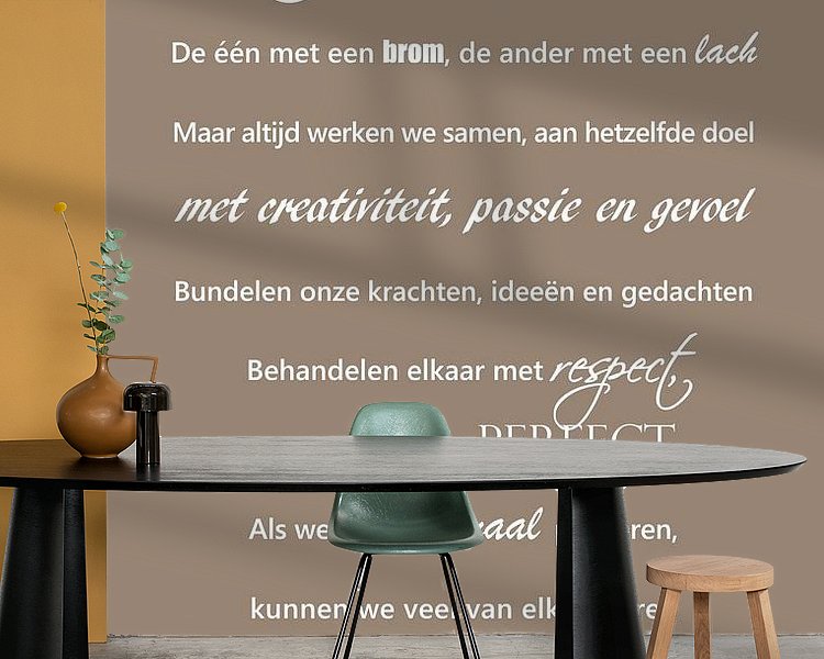 Voorbeeld van het werk in een kamer