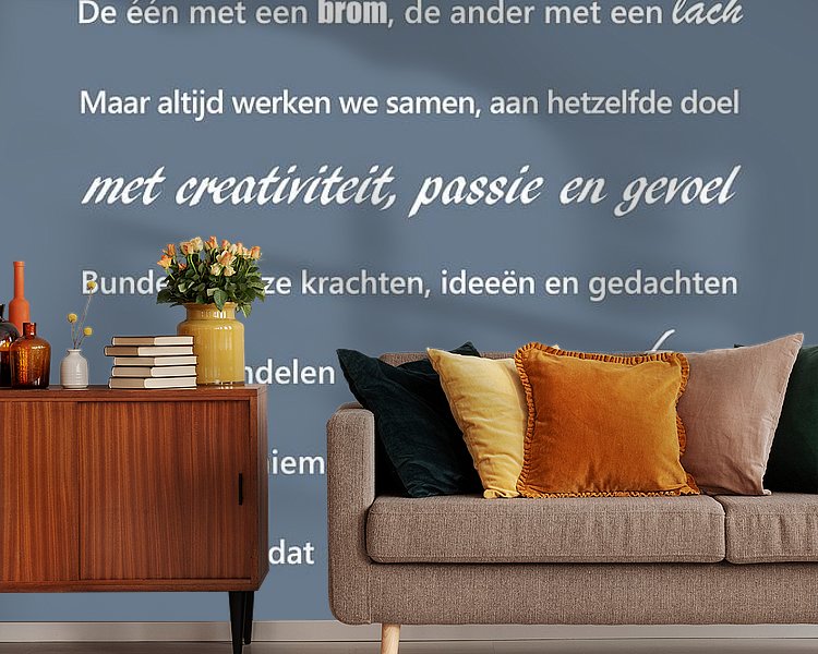 Voorbeeld van het werk in een kamer