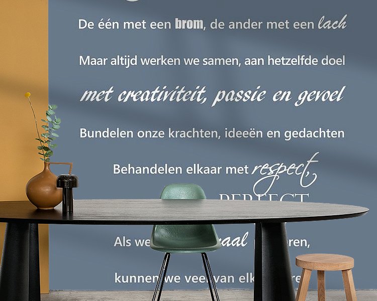 Voorbeeld van het werk in een kamer