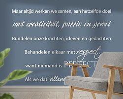 Voorbeeld van het werk in een kamer