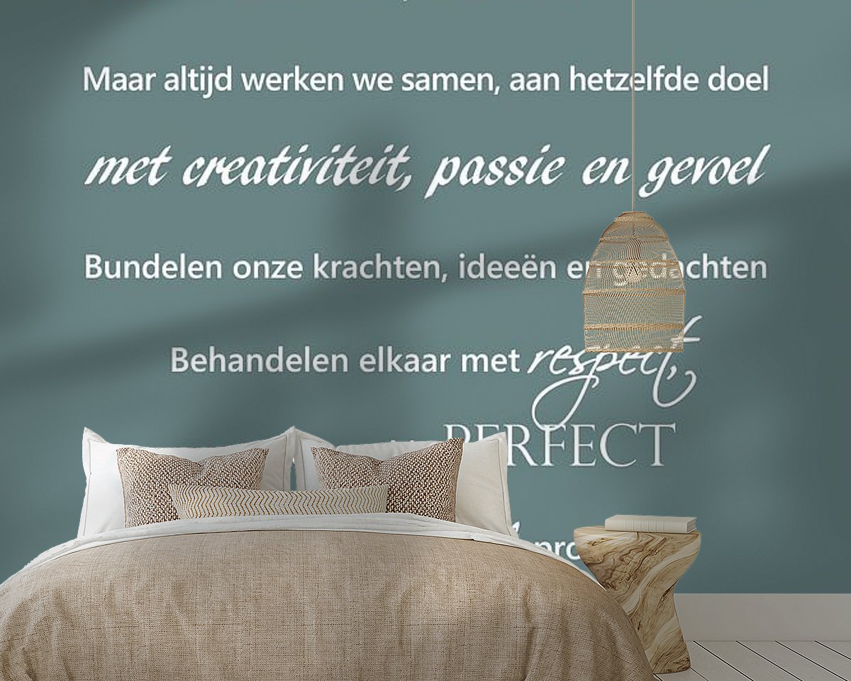 Voorbeeld van het werk in een kamer