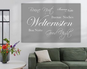 Welterusten - Grijs - Betekenisvolle tekst