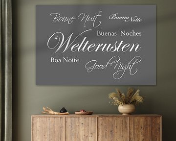 Welterusten - Donkergrijs - Betekenisvolle tekst