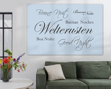 Welterusten - Lichtblauw - Betekenisvolle tekst