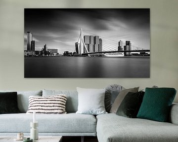 Skyline Rotterdam in zwart-wit van Dennisart Fotografie