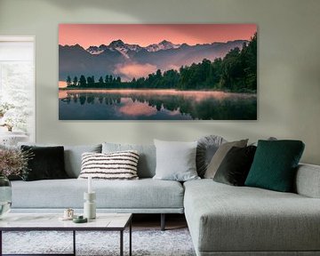 Sonnenaufgang Lake Matheson, Südinsel, Neuseeland von Henk Meijer Photography