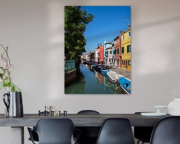 Kleurrijke gebouwen op het eiland Burano bij Venetië, Italië.