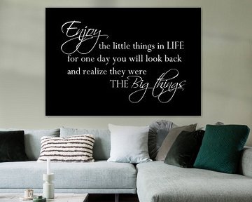 Tekst Enjoy the little things - Zwart van Sandra Hazes