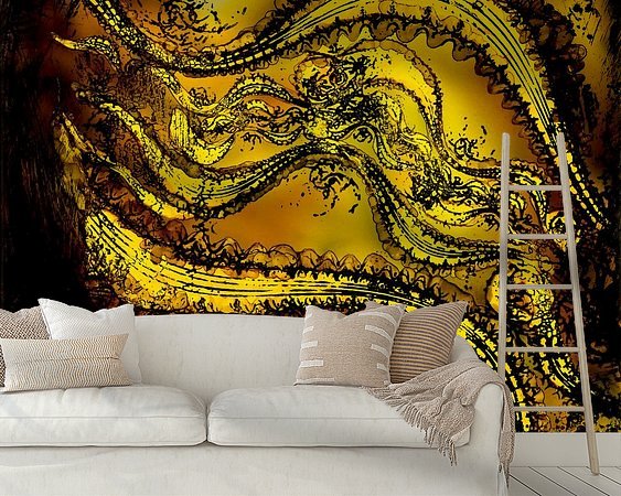 Voorbeeld van het werk in een kamer