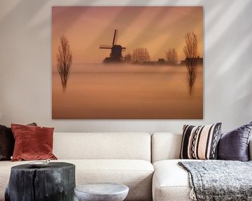 Mühle im Nebel von Tammo Strijker