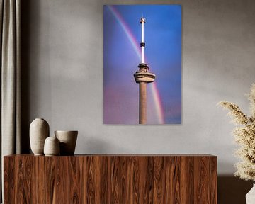 Euromast with a rainbow by vedar cvetanovic