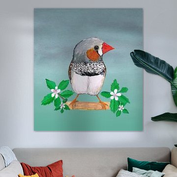 Zebravink acryl inkt tekening