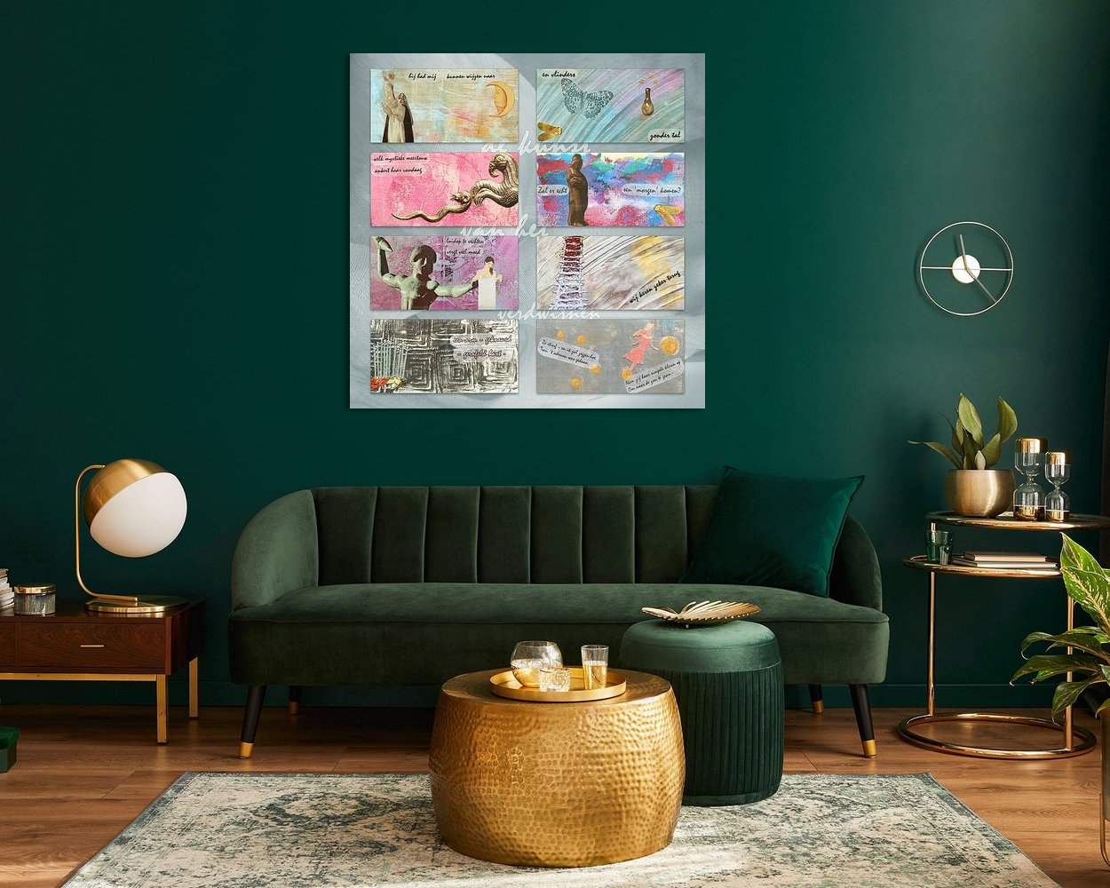 Voorbeeld van het werk in een kamer