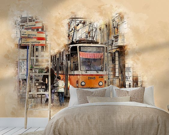 Voorbeeld van het werk in een kamer