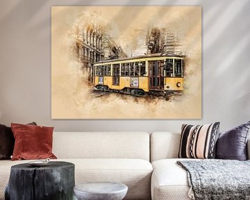Historische tram in Milaan van Peter Roder