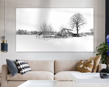 Snow landscape Old Farm by HvNunenfoto