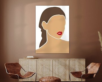 Frau mit roten Lippen