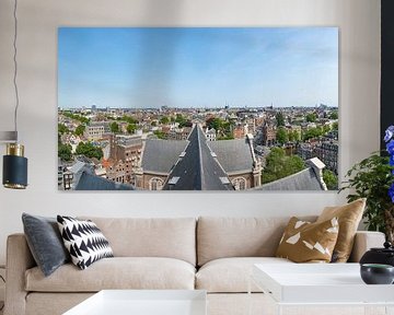 Panoramic view over springtime Amsterdam from the Westerkerk tower by Sjoerd van der Wal Photography