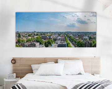 Panoramisch uitzicht over Amsterdam vanaf de Westerkerk toren van Sjoerd van der Wal Fotografie