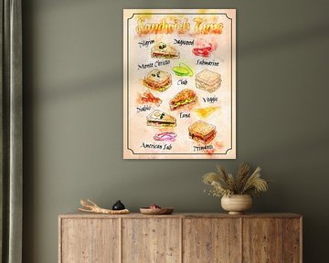 Sandwich - Snack - Fast food - Fast food van Printed Artings