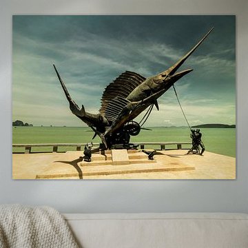 Standbeeld Marlin-Fish in Krabbi Thailand