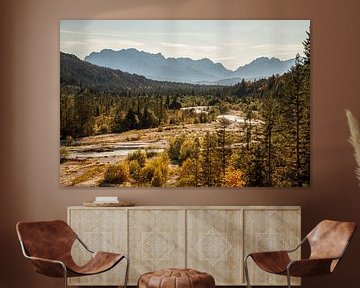 Couleurs d'automne dans les montagnes du Karwendel, à la frontière avec l'Allemagne