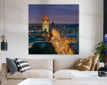 Avond over Edinburgh, gezien vanaf Calton Hill van Henk Meijer Photography