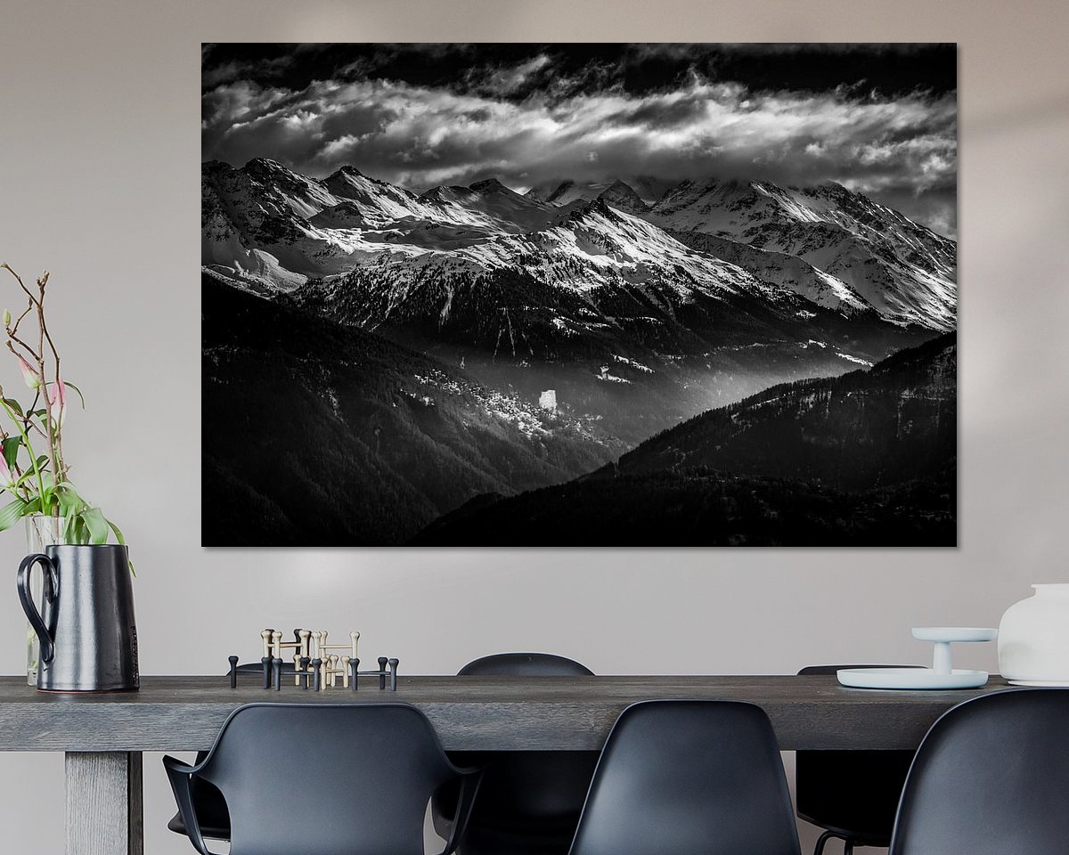 Voorbeeld van het werk in een kamer