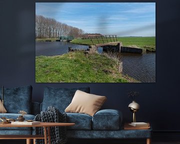 Pont dans un paysage de polders dans l'Alblasserwaard sur Beeldbank Alblasserwaard